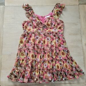 NWOT Beyond Words Floral Rufflr Tier Dress